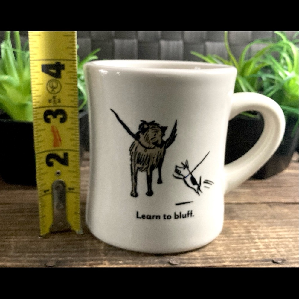 Vintage Restaurant Ware Bad Dog Wisdom Learn To Bluff | Heavy Ceramic Mug Cup - Picture 3 of 10